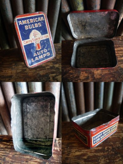 画像1: ビンテージ　AMERICAN　BULBS　AUTO　LAMPS　ブリキケース 　