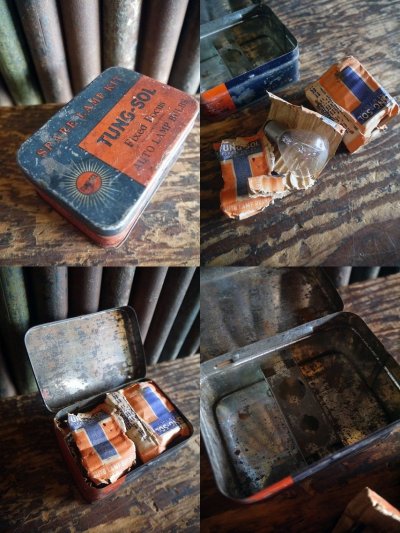 画像1: ビンテージ　TUNG₋SOL　AUTO　LAMP　BULBS　ブリキケース 　