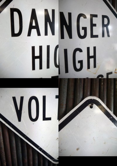 画像2: ビンテージ　DANGER　HIGH　VOLTAGE　ロードサイン