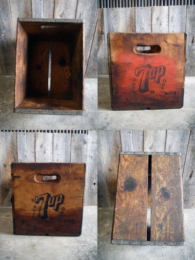 画像3: ビンテージ 7up ウッドボックス F