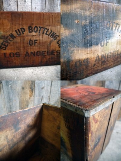 画像2: ビンテージ 7up ウッドボックス F