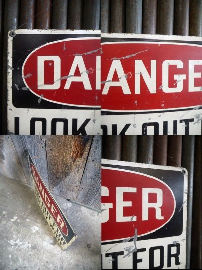画像1: ビンテージ　DANGER　メタルサイン