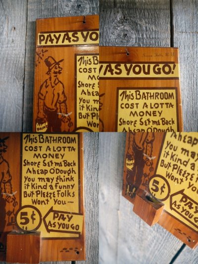 画像1: ビンテージ　PAYS　AS　YOU　GO！　壁掛け