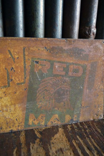 画像1: ビンテージ　CHEW　RED　MAN　メタルサイン