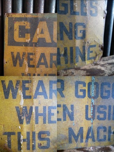 画像1: ビンテージ  CAUTION　メタルサイン