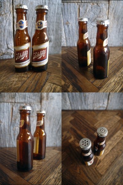 画像2: ビンテージ　Schlitz　Beer　 Bottle 　S/P セット　