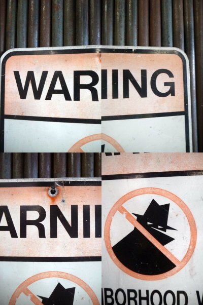 画像1: ビンテージ　WARNING　NEIGHBORHOOD　WACTH　サイン