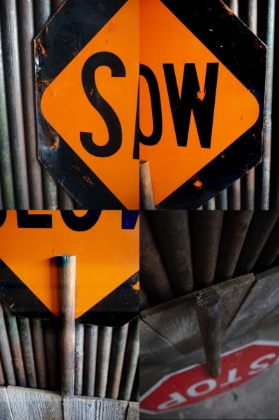 画像3: ビンテージ　SLOW×STOP　ハンドサイン　