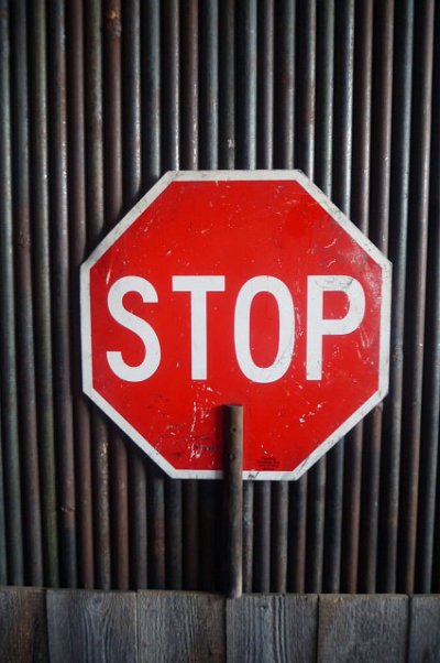 画像1: ビンテージ　SLOW×STOP　ハンドサイン　