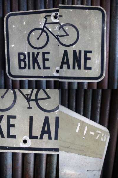 画像2: ビンテージ　BIKE　LANE　ミニロードサイン　