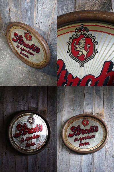 画像1: ビンテージ　Stroh's　BEER　パブミラ―