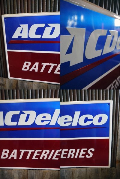 画像1: ビンテージ　AC　Delco　BATTERIES　サイン