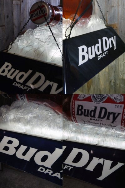 画像1: ビンテージ Bud Dry DRAFT プールランプ