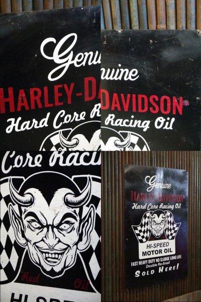 画像1: ビンテージ　HARLEY₋DAVIDSON　MOTOR　OIL　メタルサイン