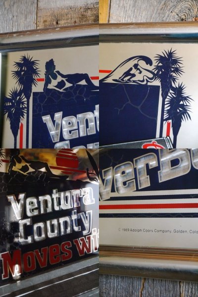 画像1: ビンテージ Silver Bullet Ventura Country Coors Light パブミラー