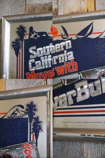 画像1: ビンテージ Silver Bullet Southern California Coors Light パブミラー