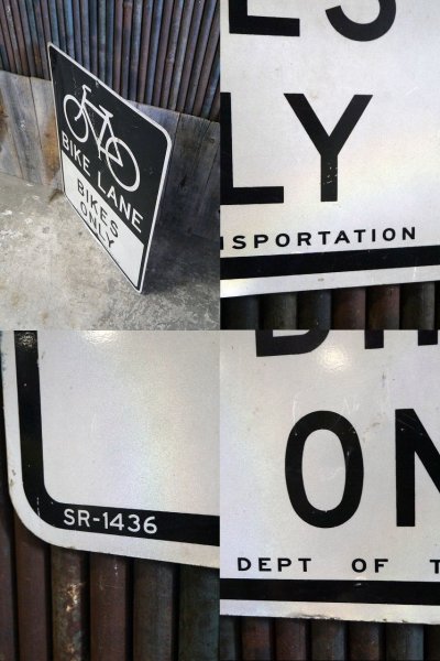 画像2: ビンテージ　BIKE　LANE　BIKES　ONLY　ロードサイン