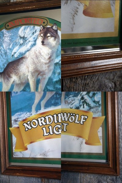 画像1: ビンテージ　NORDIK　WOLF　Light　パブミラー