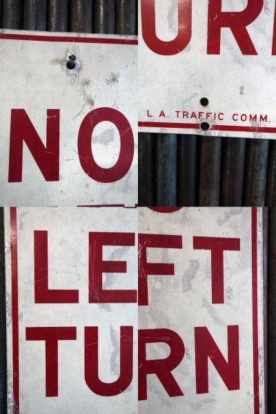 画像1: ビンテージ NO LEFT TURN ロードサイン