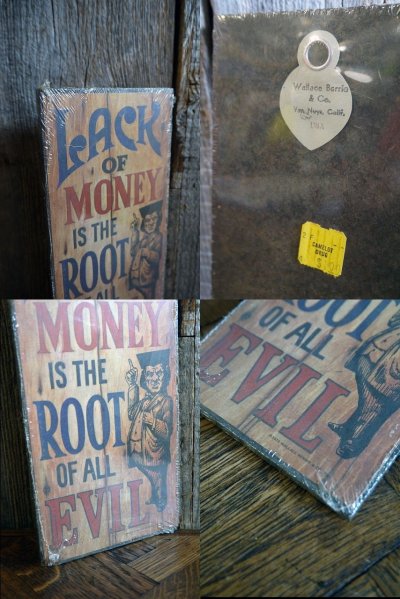 画像1: ビンテージ　D.STOCK　LACK　OF　MONEY　ミニサイン