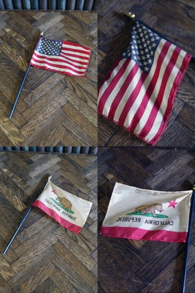 画像2: ビンテージ　USA　CALIFOANIA＆星条旗　ミニ旗　