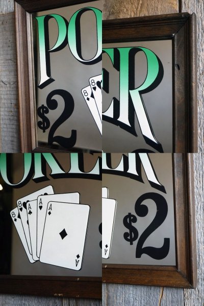 画像1: ビンテージ　POKER　＄２　ミラー
