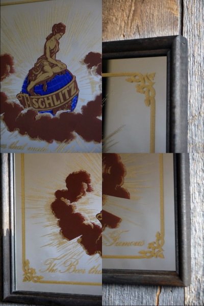 画像1: ビンテージ SCHLITZ BEER ミニパブミラー