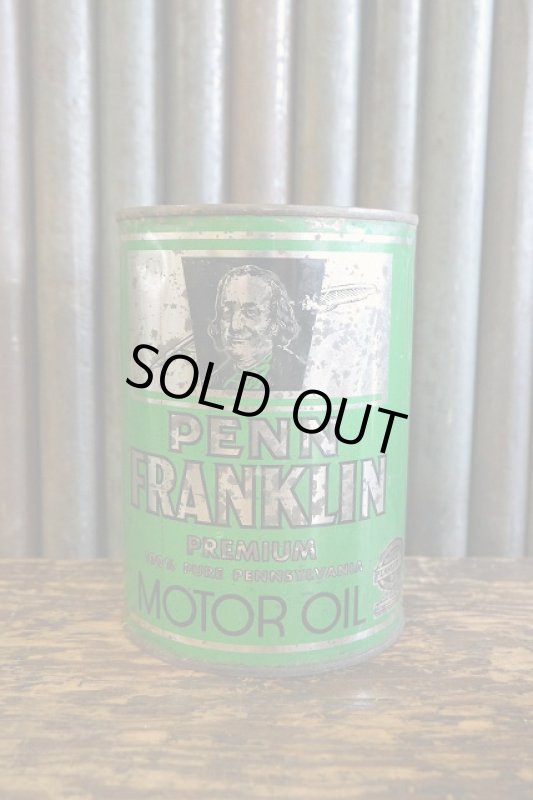 画像1: ビンテージ　PENN　FRANKLIN　MOTOR　OIL缶 (1)