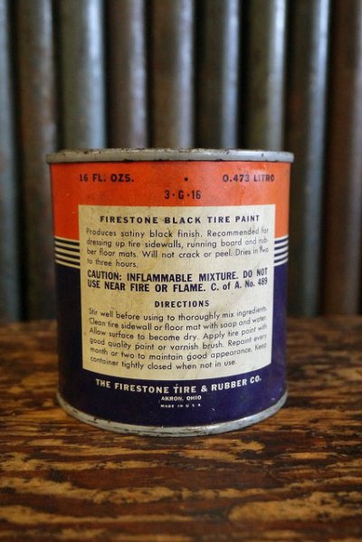 画像1: ビンテージ Firestone BLK TIRE PAINT缶