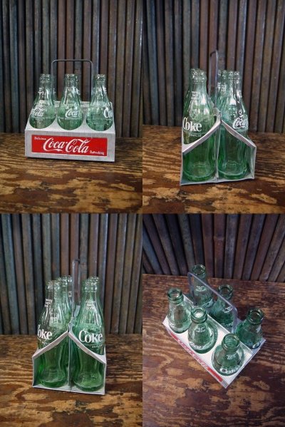画像1: ビンテージ　Coca-Cola　ボトルキャリーケース＆ボトルセット