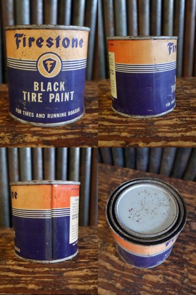 画像2: ビンテージ Firestone BLK TIRE PAINT缶