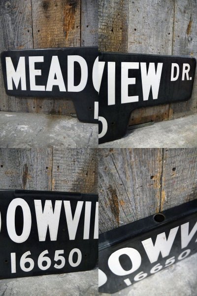 画像2: ビンテージ　MEADOWVIEW　DR.　両面ホーローサイン　