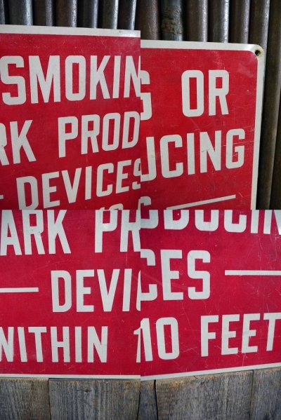 画像1: ビンテージ　NO　SMOKING　OR　SPARK　PRODUCING　サイン