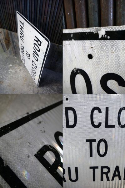 画像2: USA ROAD CLOSED TO THRU TRAFFIC 大型ロードサイン