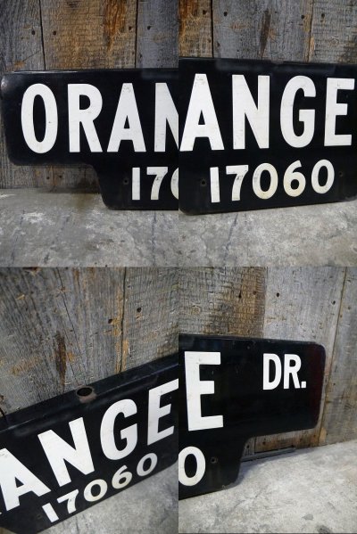画像1: ビンテージ　ORANGE　DR.　両面ホーローサイン　