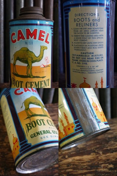 画像2: ビンテージ CAMEL BOOT CEMENT缶