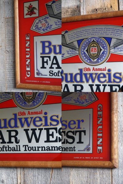 画像1: ビンテージ Budweiser パブミラー