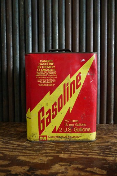 画像1: ビンテージ MIDWEST GASOLINE缶