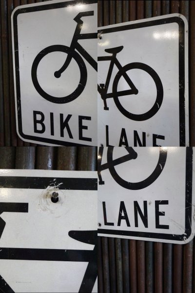 画像1: USA BIKE LANE ロードサイン