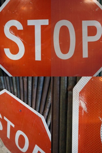 画像1: ビンテージ STOP 大型ロードサイン D