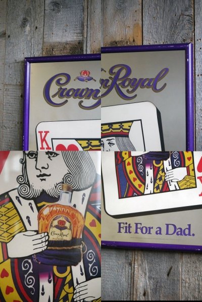 画像1: ビンテージ　Crown‐Royal　パブミラー