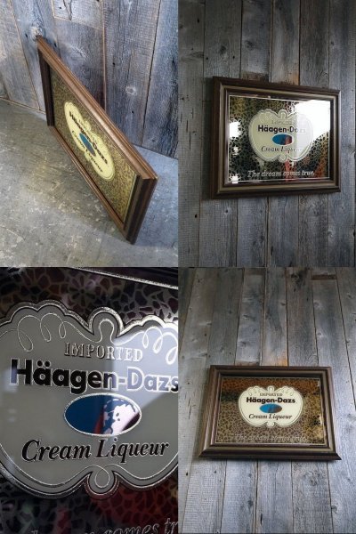画像1: ビンテージ Haagen-Dazs パブミラー