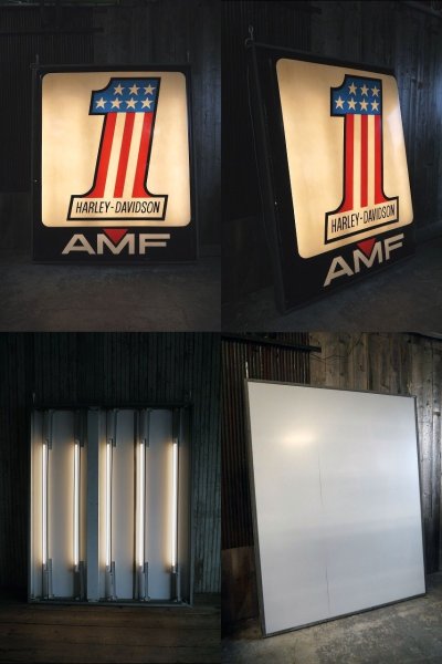 画像2: ビンテージ　HARLEY‐DAVIDSON　AMF　NO１　特大ライトサイン