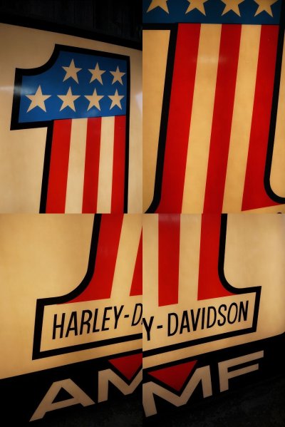 画像1: ビンテージ　HARLEY‐DAVIDSON　AMF　NO１　特大ライトサイン