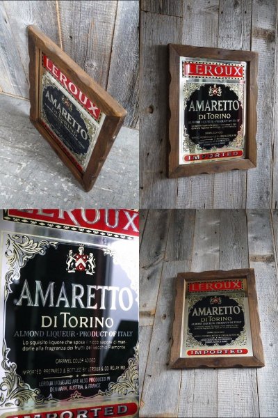 画像1: ビンテージ LEROUX AMARETTO パブミラー