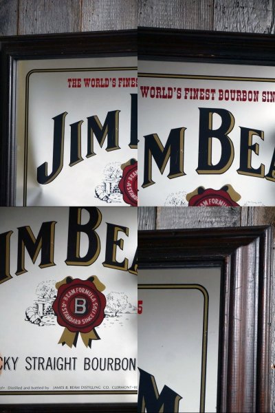 画像1: ビンテージ JIM BEAM パブミラー