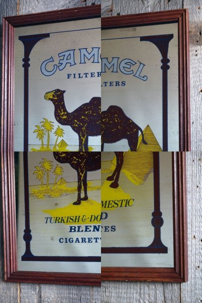 画像1: ビンテージ　CAMEL 　パブミラー　