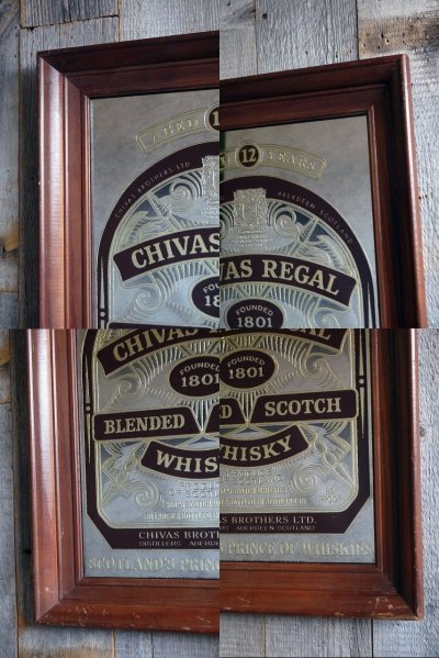 画像1: ビンテージ CHIVAS REGAL WHISKY パブミラー