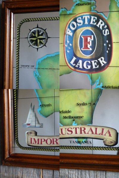 画像1: ビンテージ FOSTER’S LAGER パブミラー