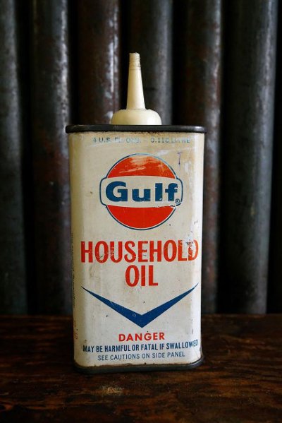画像1: ビンテージ Gulf ミニOIL缶
